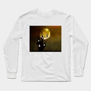 halloween scary evil pumpkin funny pumpkin head Long Sleeve T-Shirt